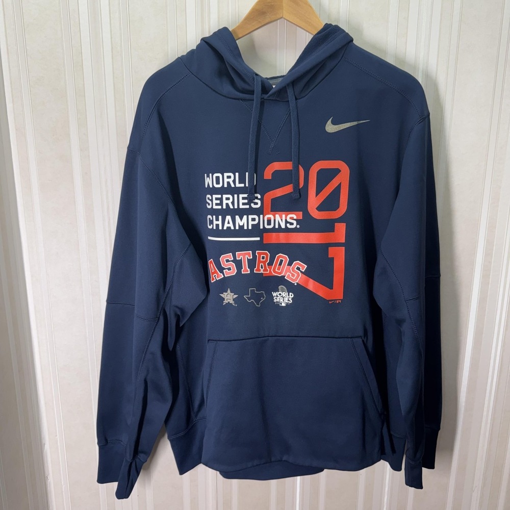 Nike Mens Hoodie XL Navy Blue Houston Astros 2017 World Series Champions Sporty